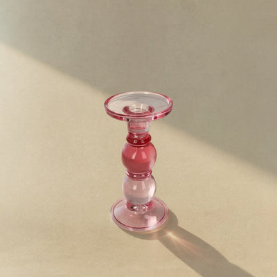 DOUBLE PINK BUBBLE CANDLE HOLDER