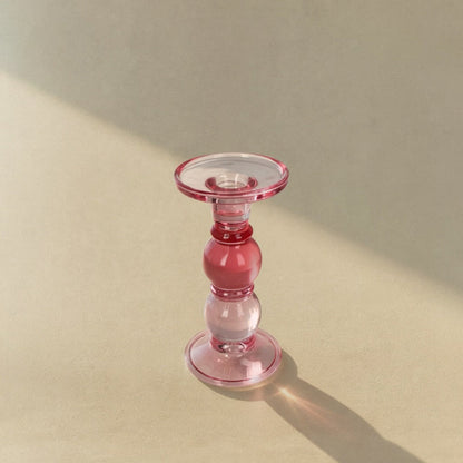DOUBLE PINK BUBBLE CANDLE HOLDER