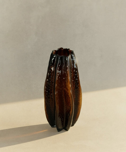 AMBER PAPAYA VASE