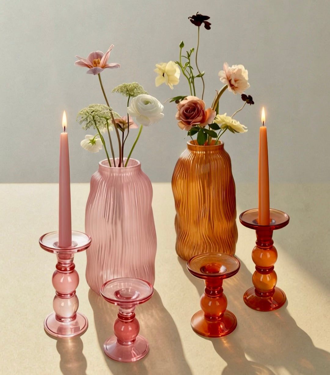 DOUBLE BUBBLE CORAL CANDLE HOLDER