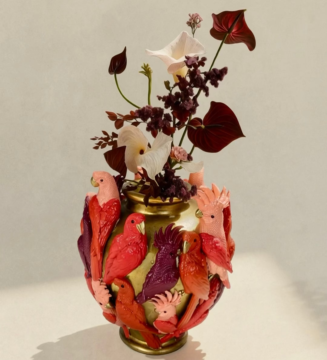 FLOCKING BIRDS VASE