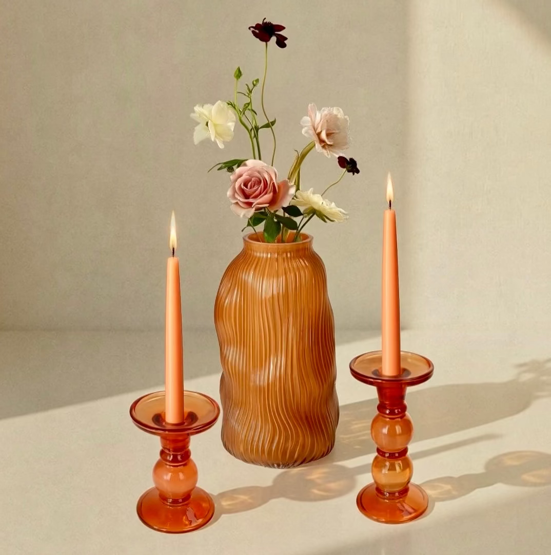 DOUBLE BUBBLE CORAL CANDLE HOLDER