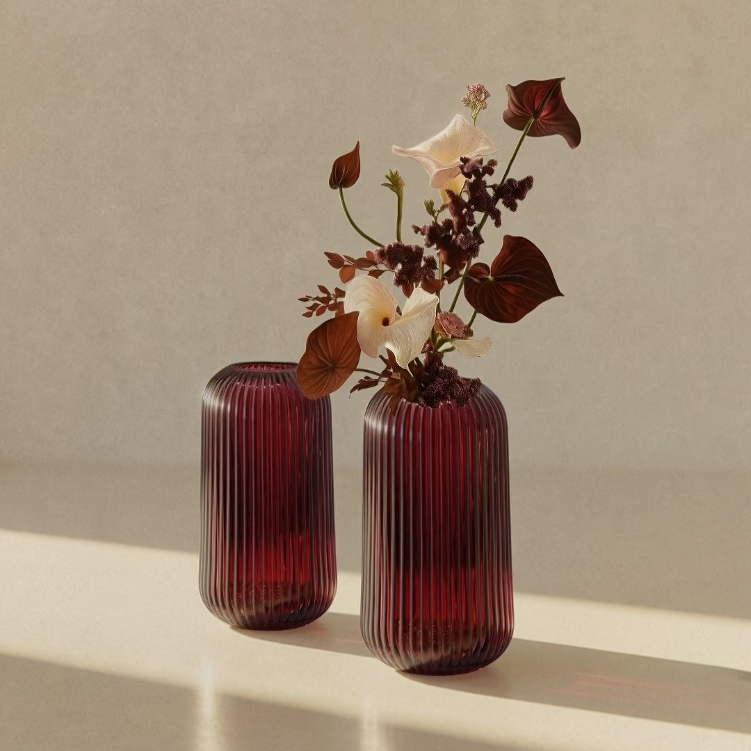RUBY GLOW VASE